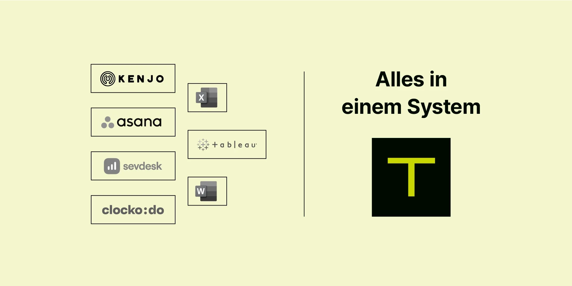 Teambox | Gegenüberstellung von Insellösungen und dem ERP-System TEAMBOX in einer Übersicht