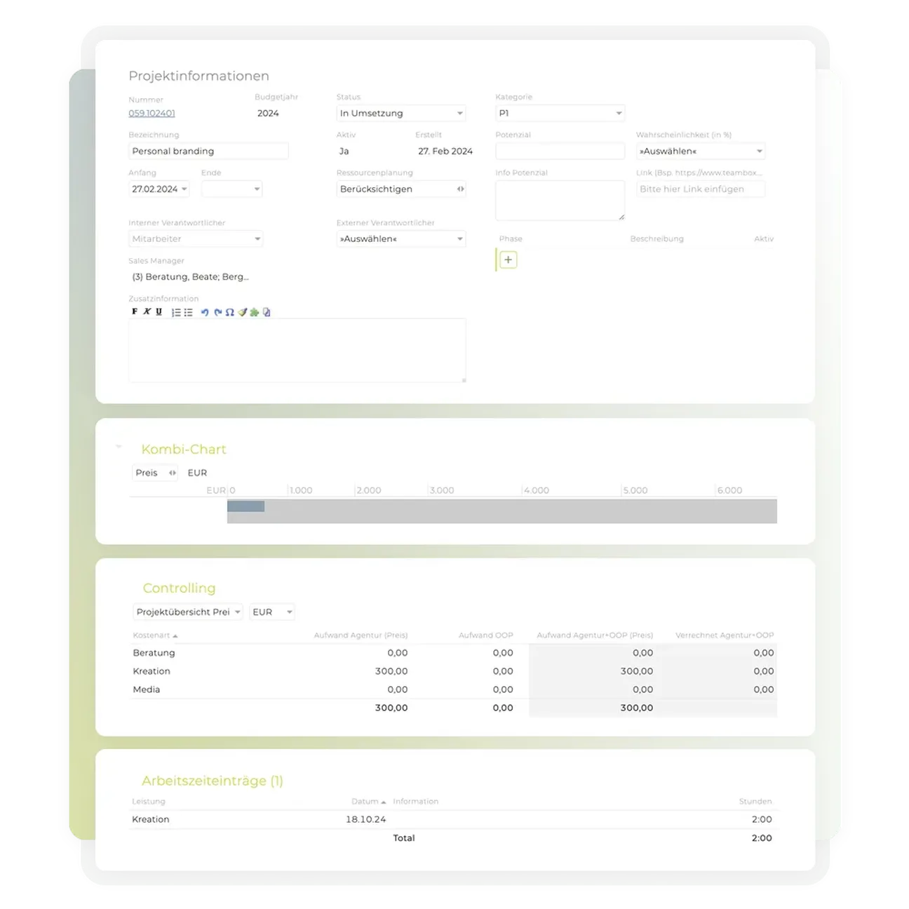 Teambox | Erstellung von Projekt-Reportings in TEAMBOX, um stets alle Aufwände im Blick zu behalten.